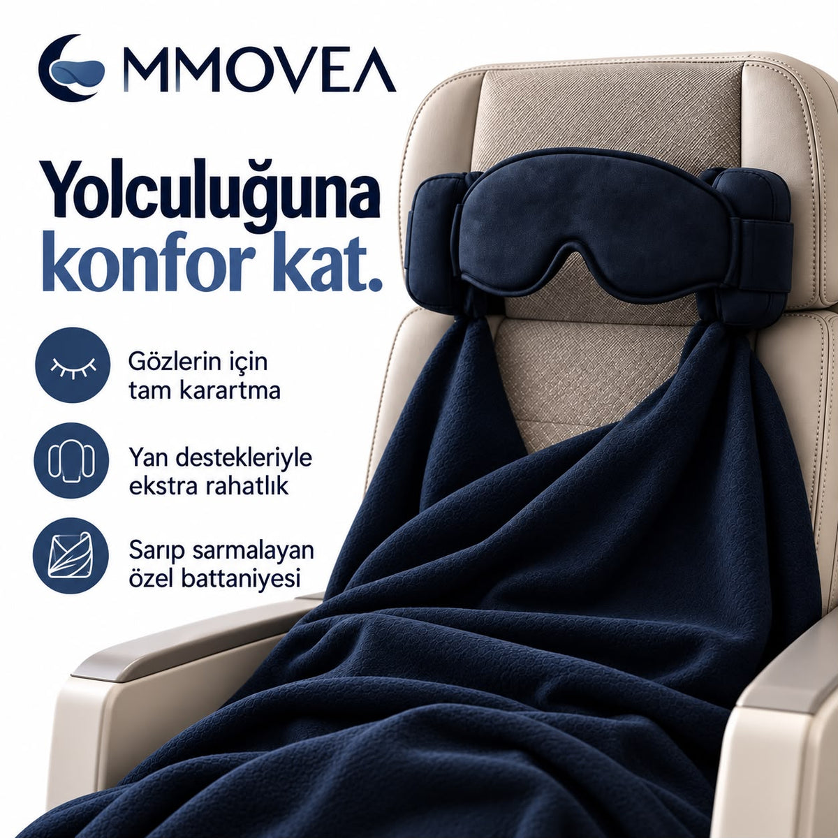MMOVEA™ First Class 3'ü 1 Arada Seyahat Uyku Seti